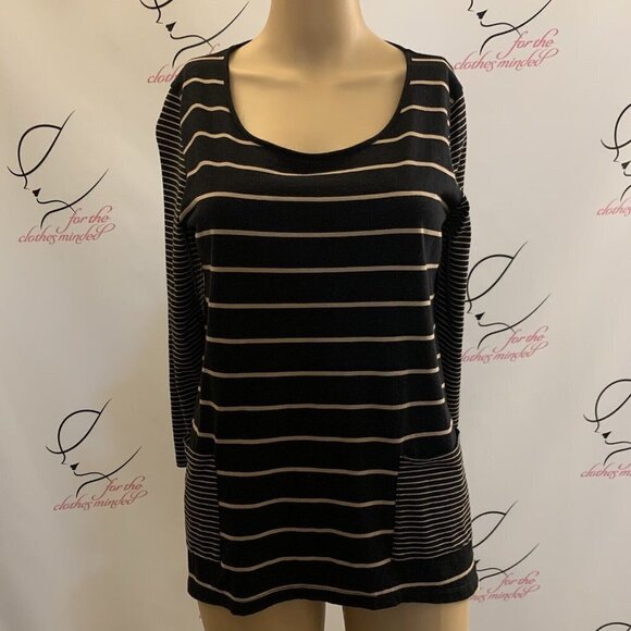 Jones New York. Size Small. Pullover Stripe Cotton Blend Lightweight Top. B98. - Picture 1 of 7